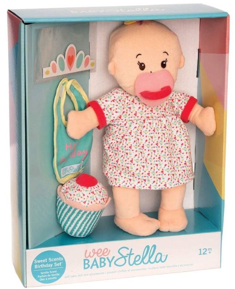 Manhattan Toy, Baby Stella, Wee, pluszowa lalka pachnąca, zestaw urodzinowy