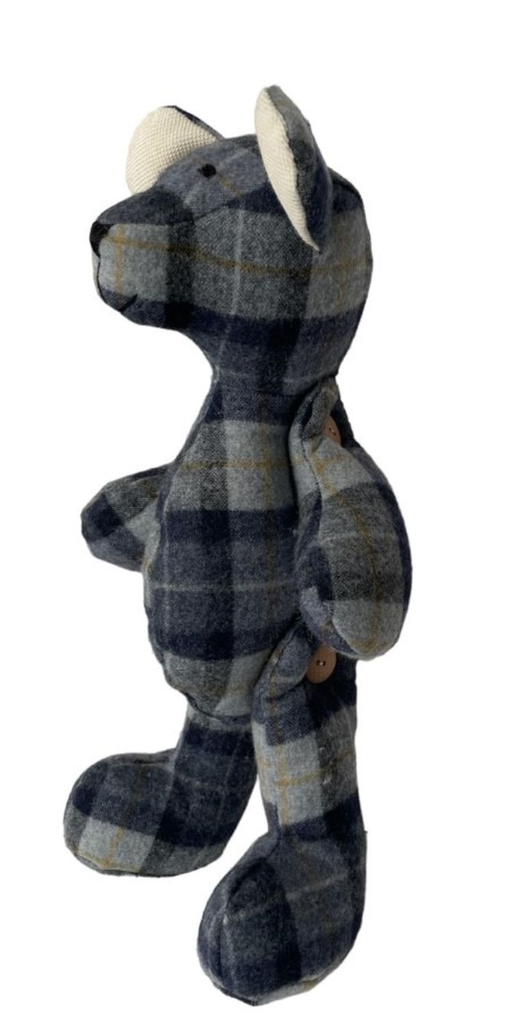 Manufaktura Misia, miś Józek, rozmiar L, krata niebiesko/szara