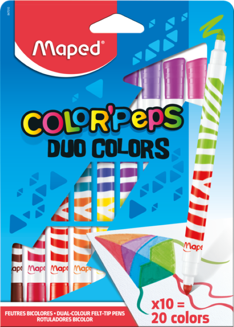 Maped, Color'peps, flamastry dwustronne, 20 kolorów