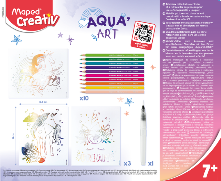 Maped Creativ, Aqua Art, obrazy akwarelowe, jednorożec, zestaw kreatywny
