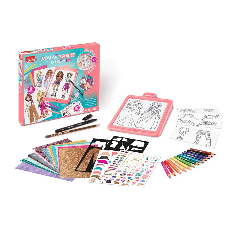 Maped Creativ, Avatar Fashion, podświetlany tablet z szablonami do odrysowywania, moda