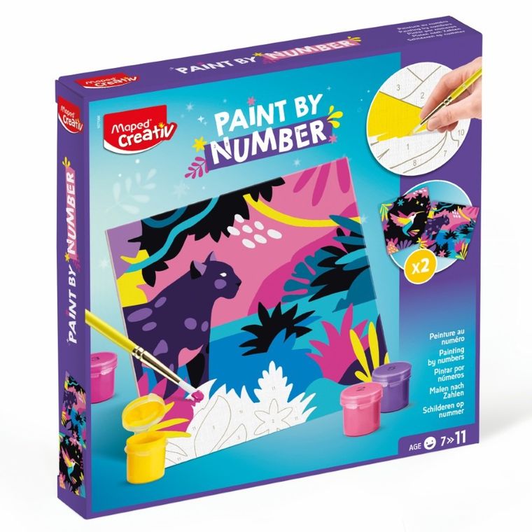Maped Creativ, malowanie po numerach, Lepard i Ptaszek