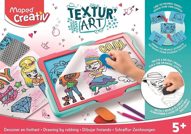 Maped Creativ, Textur'Art, tablica do odrysowywania, zestaw artystyczny, czerwono-niebieski