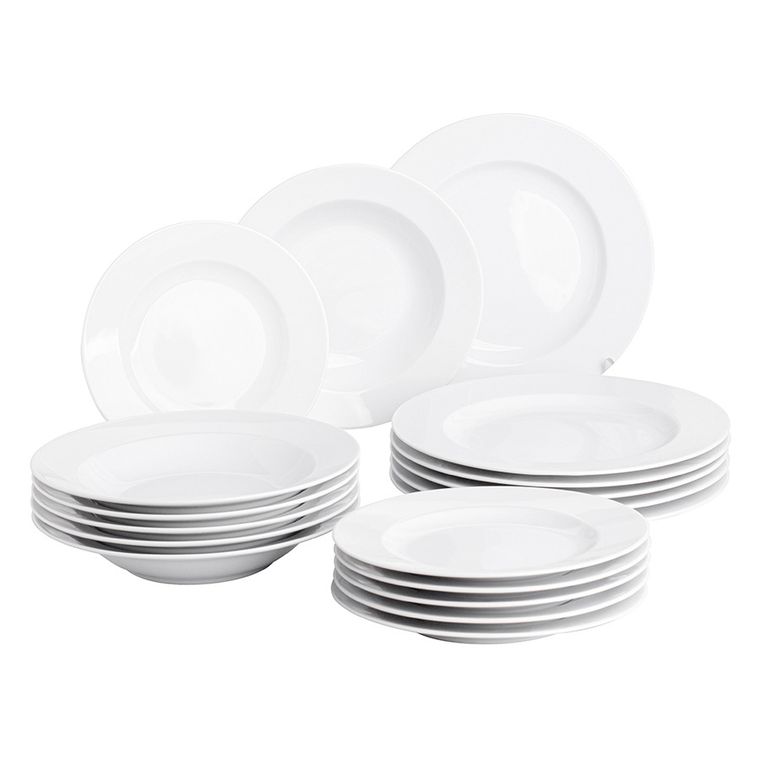 MariaPaula, klasyka biała, zestaw obiadowy 6 osób, 18 elementów