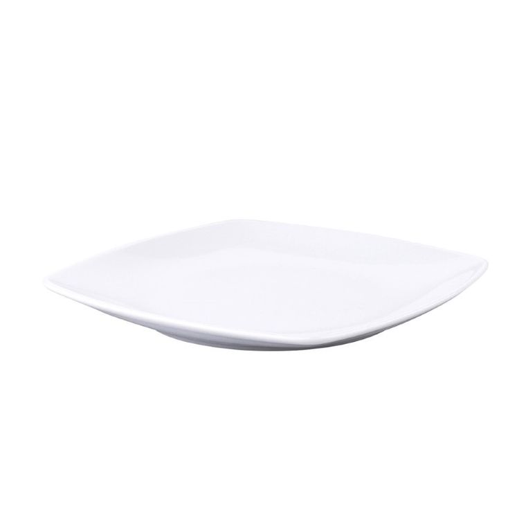 MariaPaula, Moderna kwadratowa biała, talerz deserowy, 18 cm