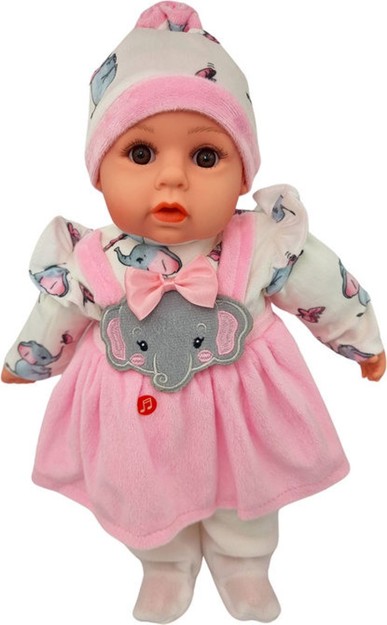 Mario, interaktywna lalka bobas, słonik, 45 cm