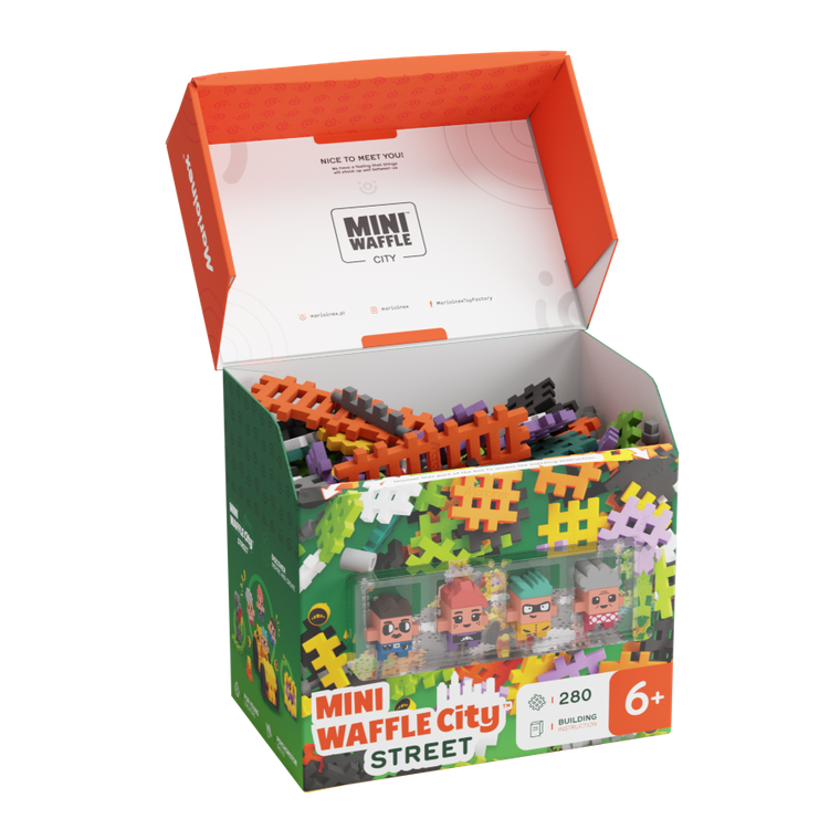 Marioinex, Mini Waffle, City, Ulica, klocki konstrukcyjne, 280 elementów