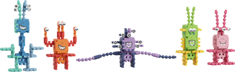 Marioinex, Mini Waffle, Crazy Monsters, Astro Squad, klocki konstrukcyjne, 148 elementów