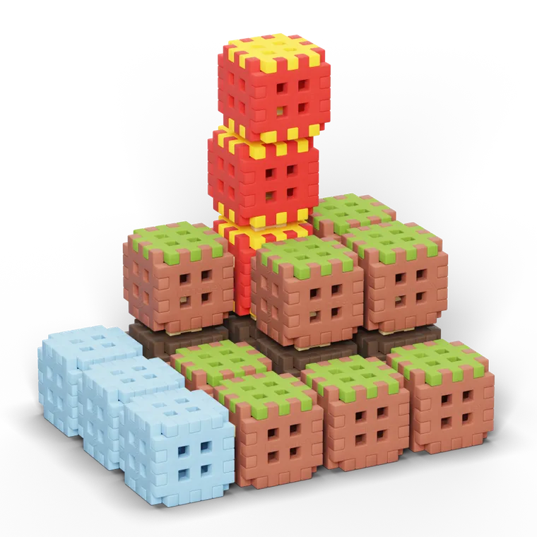Marioinex, Mini Waffle, Green Blocks, klocki konstrukcyjne, 142 elementy