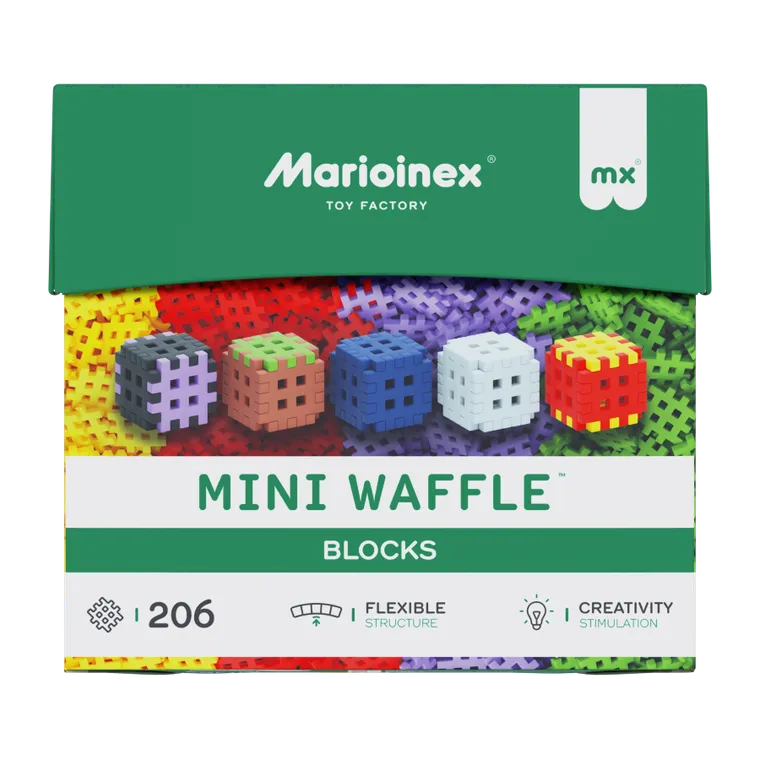Marioinex, Mini Waffle, Green Blocks, klocki konstrukcyjne, 206 elementów