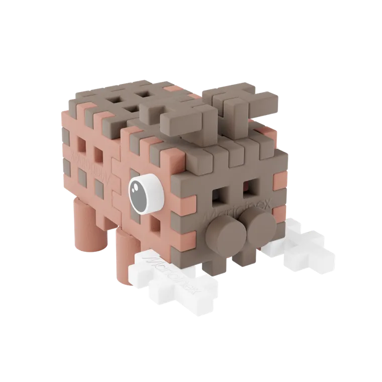 Marioinex, Mini Waffle, Pocket Pets, Dzik, klocki konstrukcyjne, 25 elementów