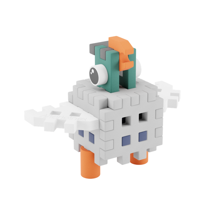 Marioinex, Mini Waffle, Pocket Pets, Gołąb, klocki konstrukcyjne, 16 elementów