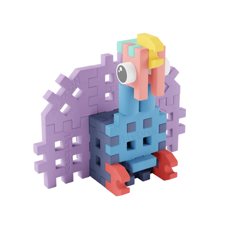 Marioinex, Mini Waffle, Pocket Pets, Indyk, klocki konstrukcyjne, 25 elementów