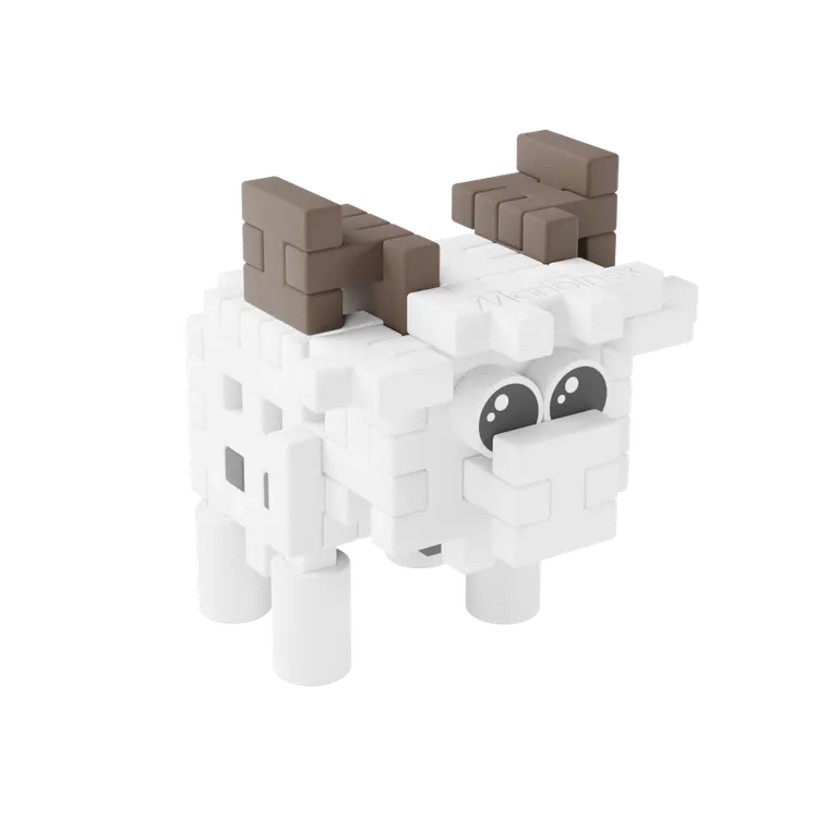 Marioinex, Mini Waffle, Pocket Pets, Koziołek, klocki konstrukcyjne, 35 elementów