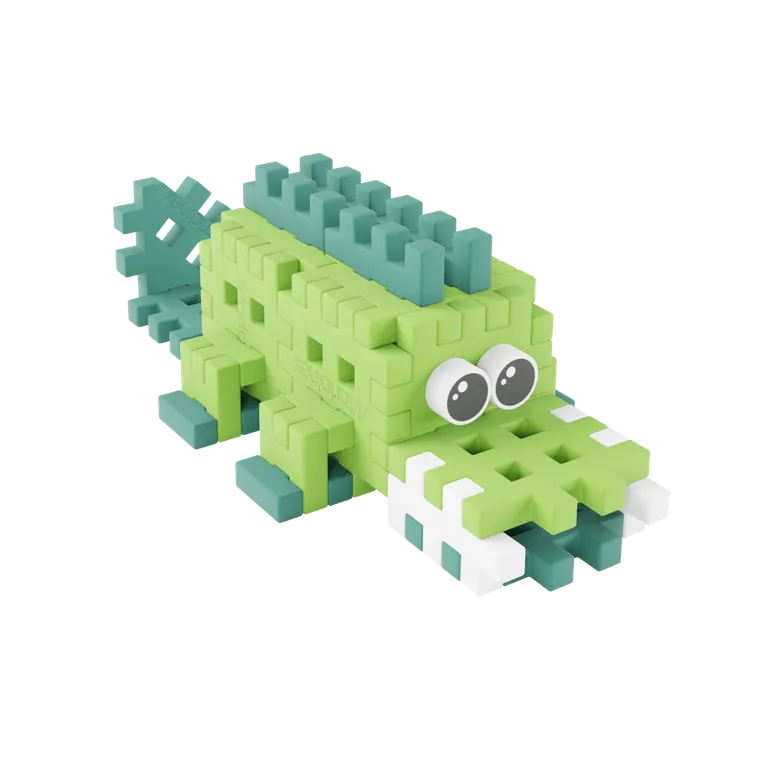 Marioinex, Mini Waffle, Pocket Pets, Krokodyl, klocki konstrukcyjne, 34 elementy