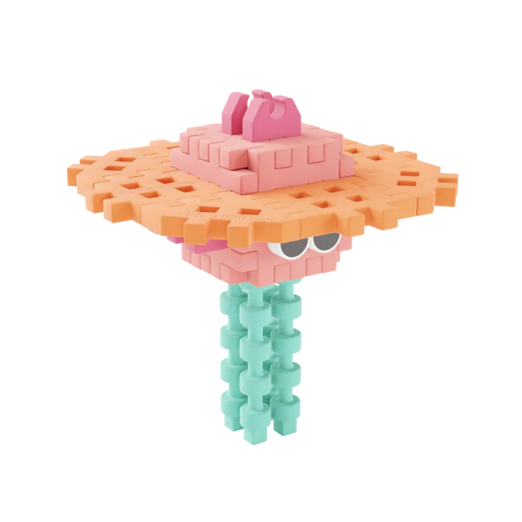 Marioinex, Mini Waffle, Pocket Pets, Meduza, klocki konstrukcyjne, 25 elementów