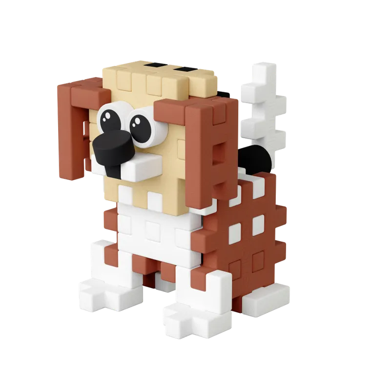 Marioinex, Mini Waffle, Pocket Pets Puppies, Beagle, klocki konstrukcyjne, 46 elementów