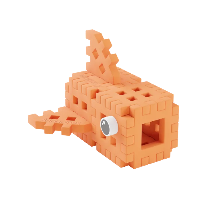 Marioinex, Mini Waffle, Pocket Pets, Rybka, klocki konstrukcyjne, 16 elementów