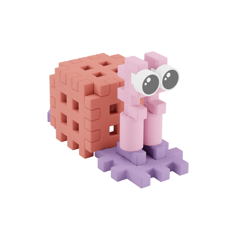 Marioinex, Mini Waffle, Pocket Pets, Ślimak, klocki konstrukcyjne, 15 elementów