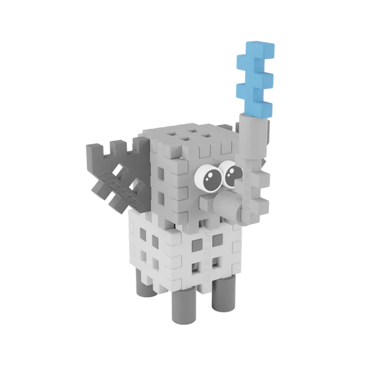 Marioinex, Mini Waffle, Pocket Pets, Słoń, klocki konstrukcyjne, 25 elementów