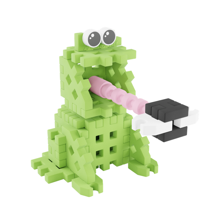 Marioinex, Mini Waffle, Pocket Pets, Żaba, klocki konstrukcyjne, 34 elementy