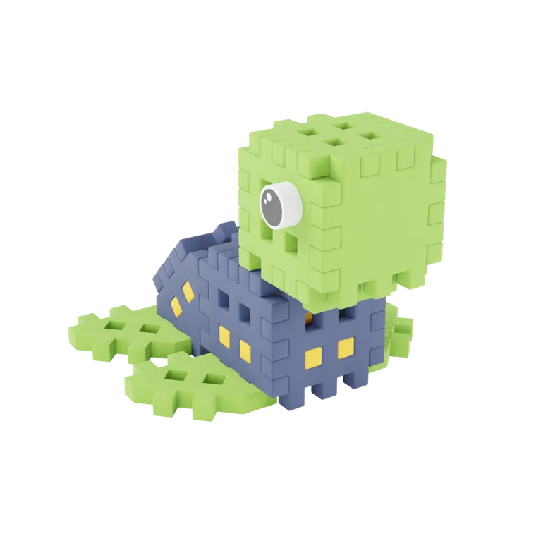 Marioinex, Mini Waffle, Pocket Pets, Żółw, klocki konstrukcyjne, 25 elementów