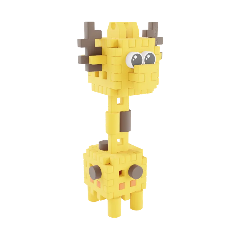 Marioinex, Mini Waffle, Pocket Pets, Żyrafa, klocki konstrukcyjne, 35 elementów