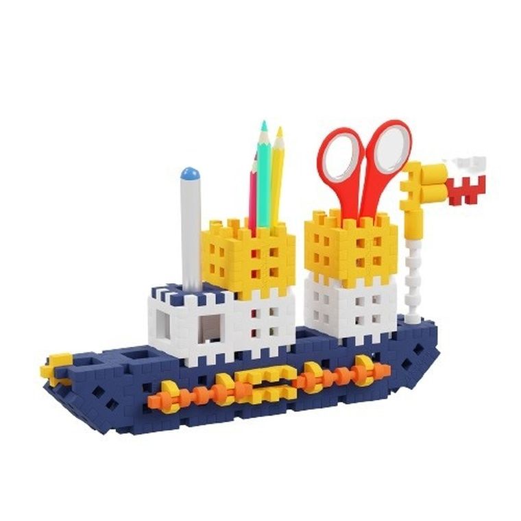 Marioinex, Mini Waffle, Przyborniki pojazdy, klocki konstrukcyjne, 140 elementów