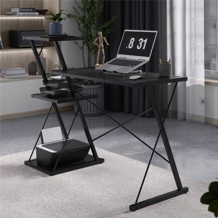 Mark Adler, Leader 3.5, biurko z półkami, Black, 116 cm