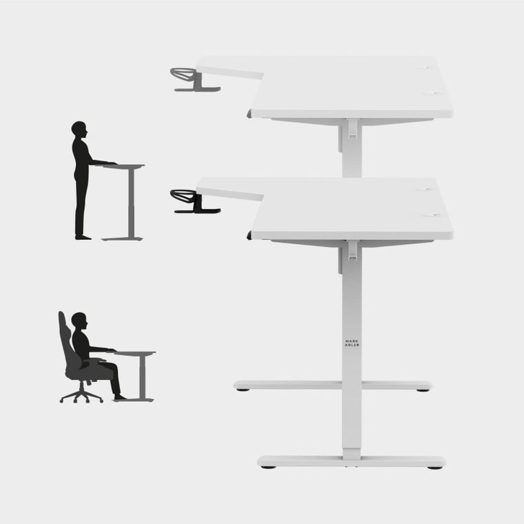 Mark Adler, Leader 9.1, biurko z regulacją wysokości, White, 145 cm