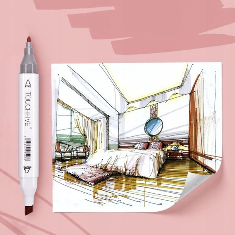 Markery alkoholowe, TOUCHFIVE PRO, dwustronne, 80 szt.