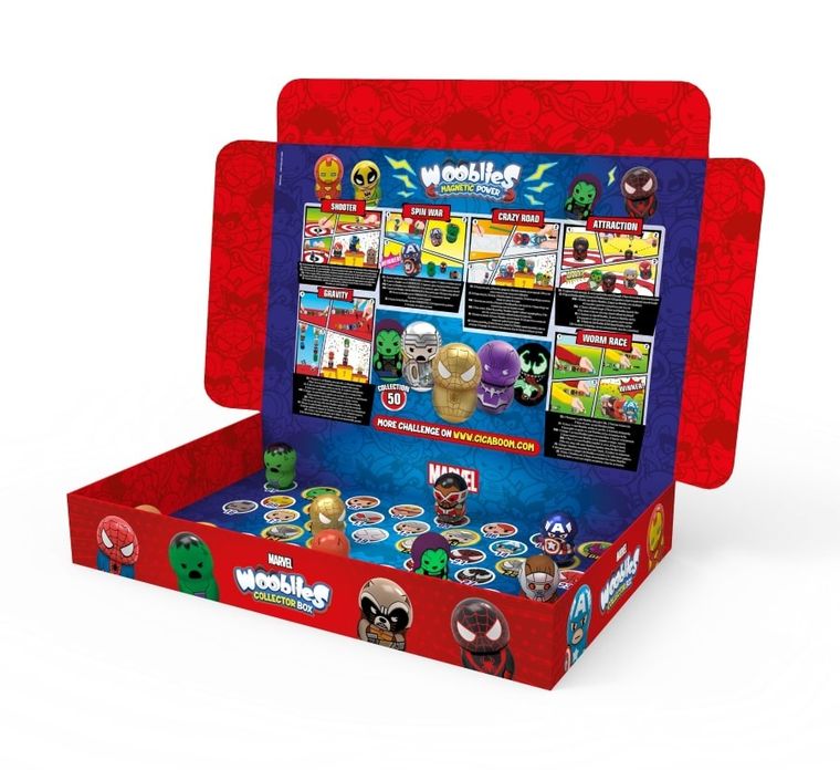 Marvel, Wooblies, figurki magnetyczne, zestaw ze skrzynią kolekcjonerską