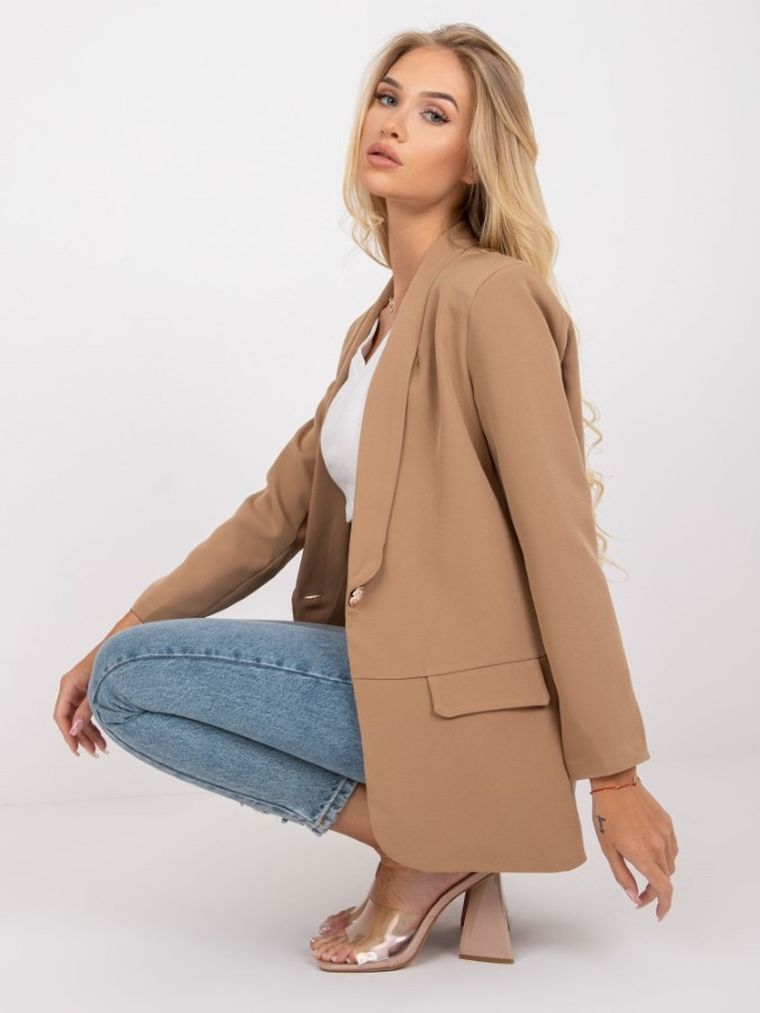 Marynarka damska, beżowa, Italy Moda