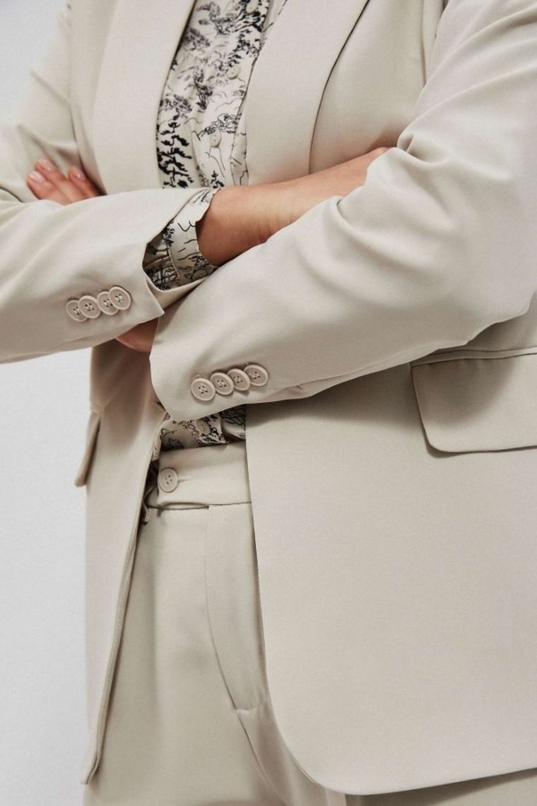 Marynarka damska, beżowa, Moodo