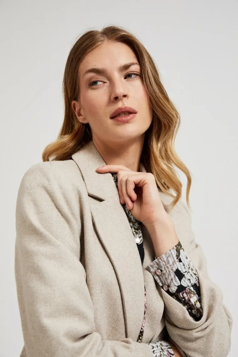 Marynarka damska, beżowa, Moodo