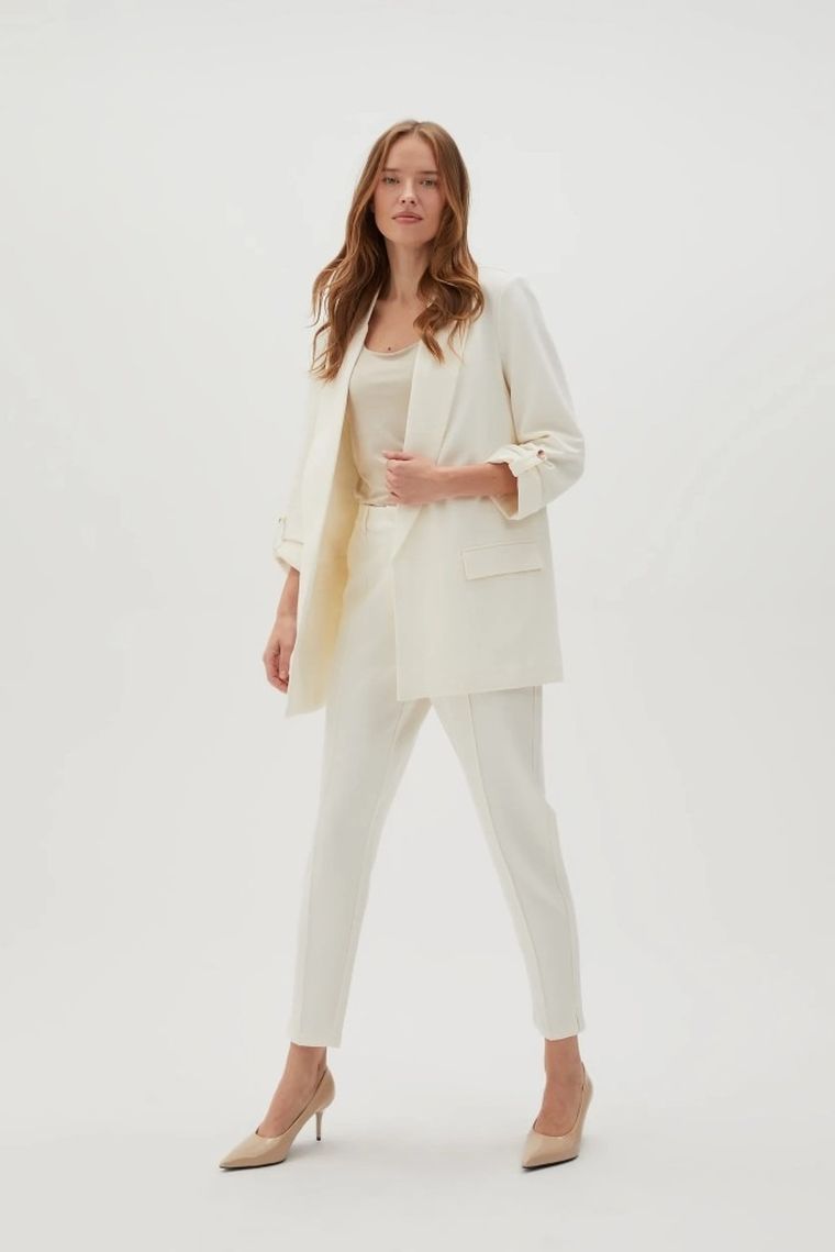 Marynarka damska, biała, Moodo