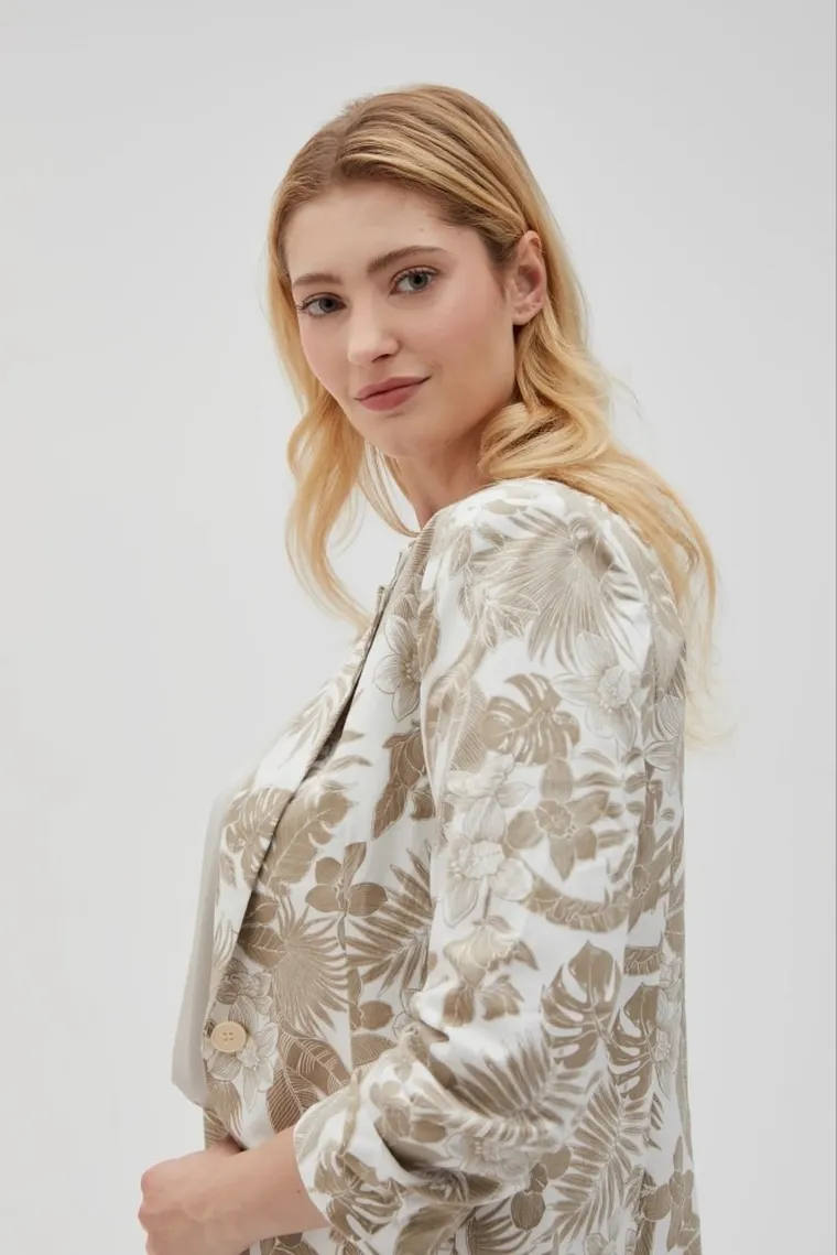 Marynarka damska, biała, Moodo