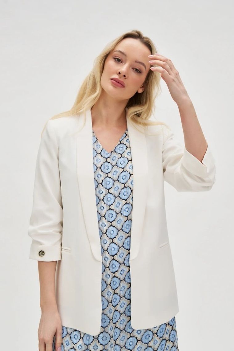 Marynarka damska, biała, Moodo