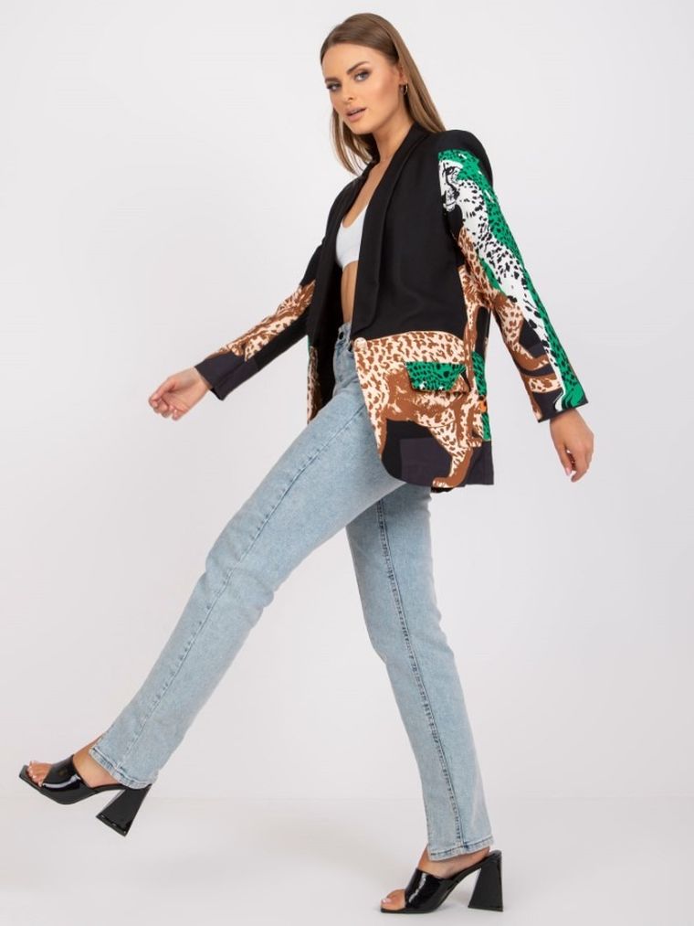 Marynarka damska, czarna, Italy Moda