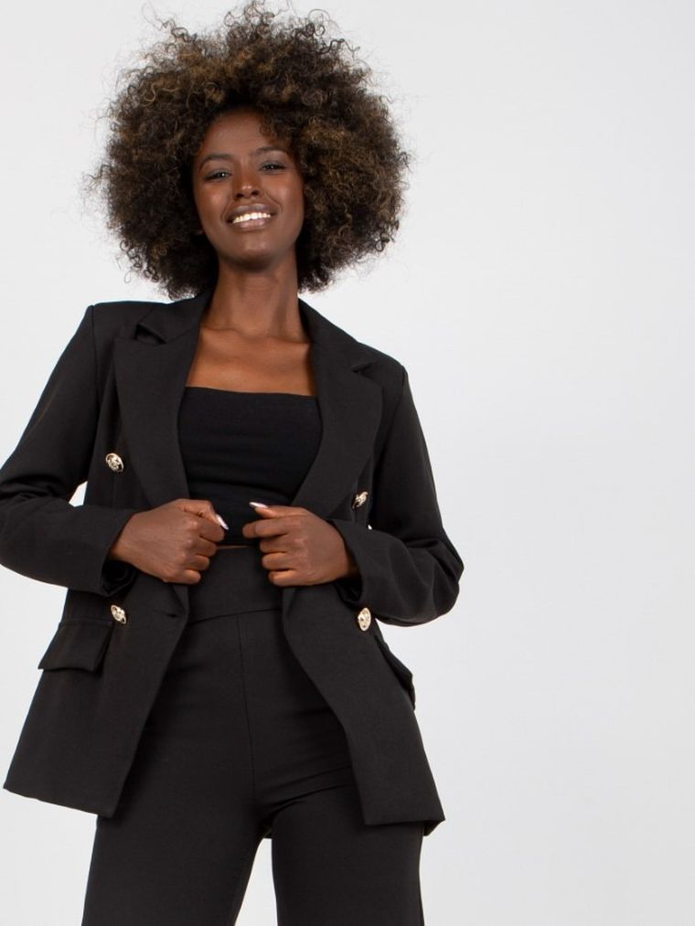 Marynarka damska, czarna, Italy Moda