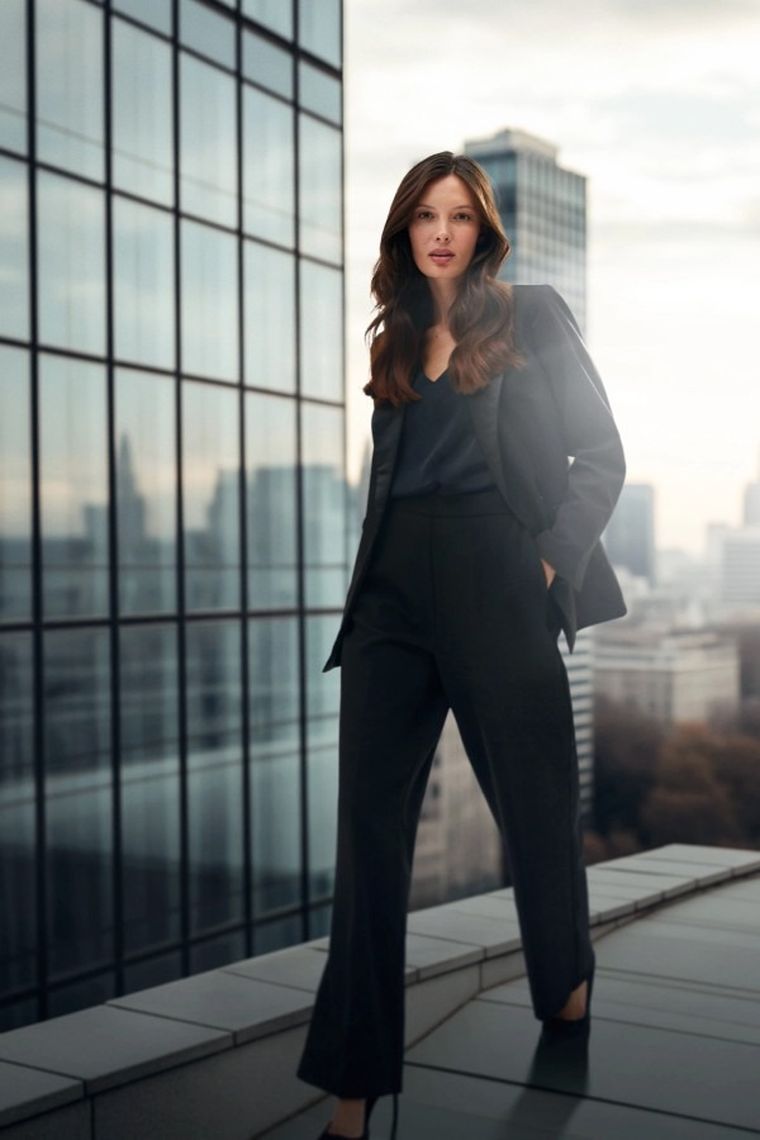 Marynarka damska, czarna, Moodo