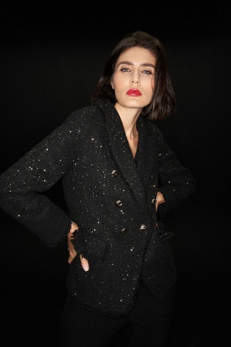 Marynarka damska, czarna, Moodo