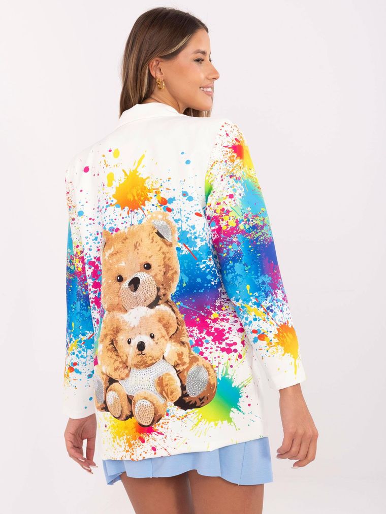 Marynarka damska, ecru, Italy Moda