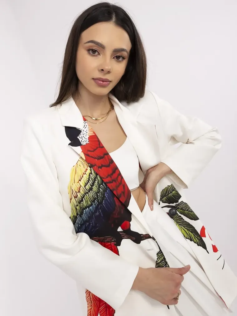 Marynarka damska, ecru, Italy Moda
