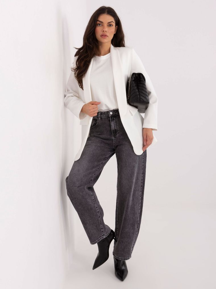 Marynarka damska, ecru, Italy Moda