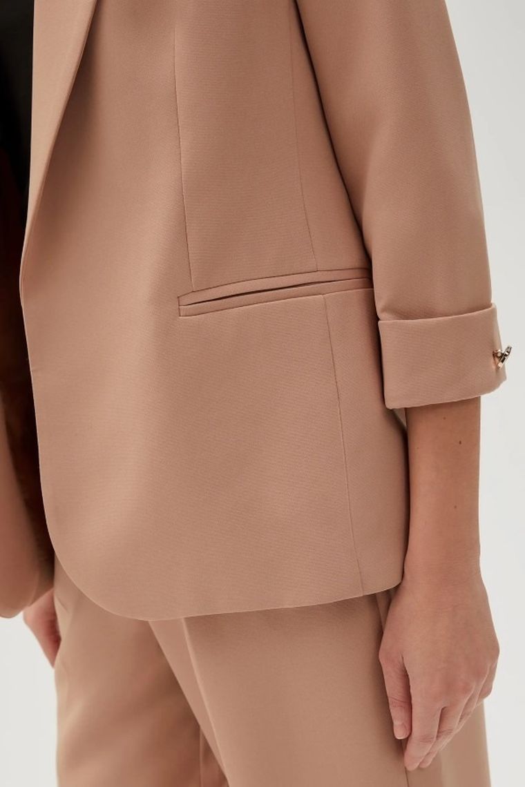 Marynarka damska, jasnobrązowa, Moodo