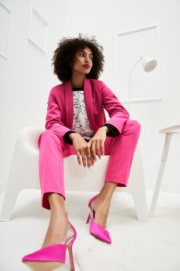 Marynarka damska, różowa, Moodo