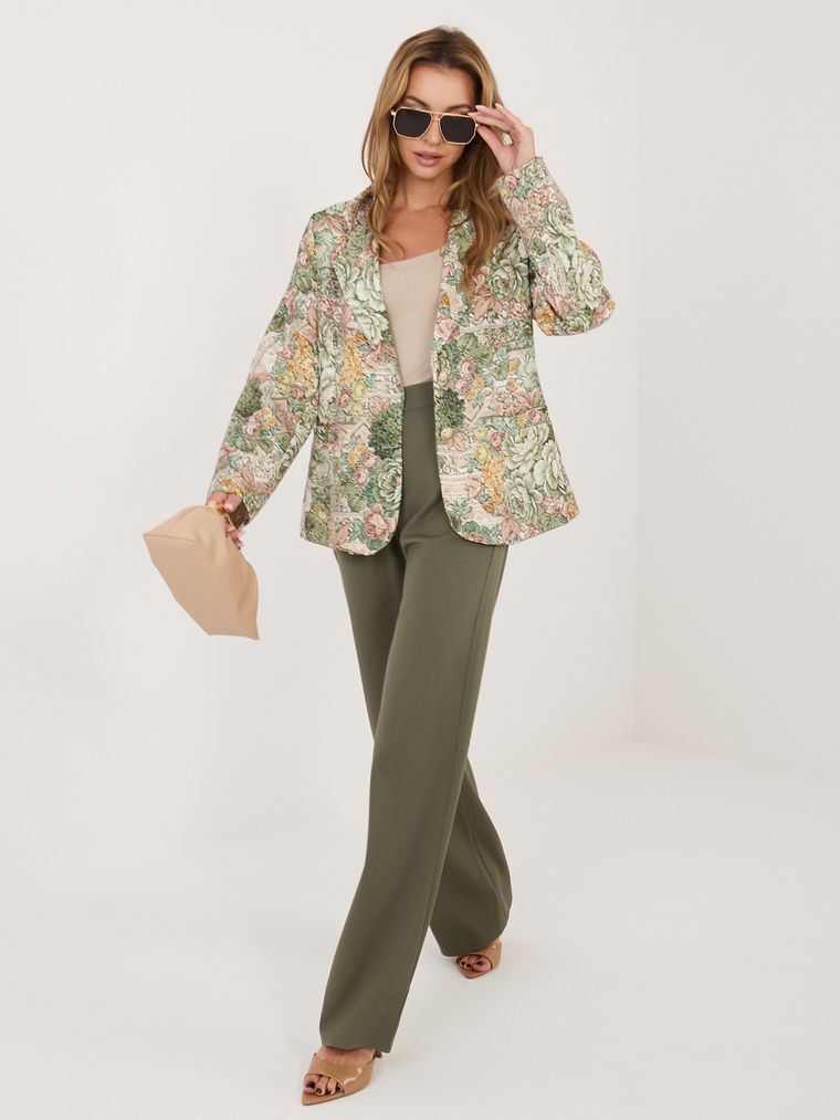 Marynarka damska, zielona, Italy Moda