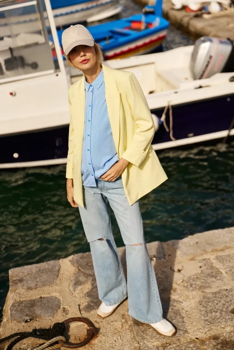 Marynarka damska, żółta, Moodo