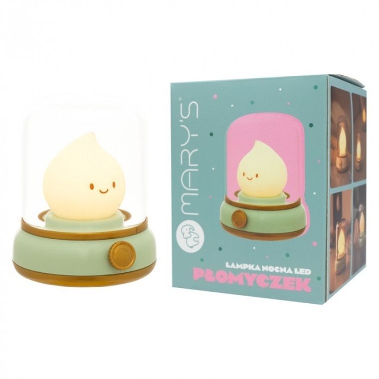 Mary's, Płomyczek, lampka nocna, LED, zielony